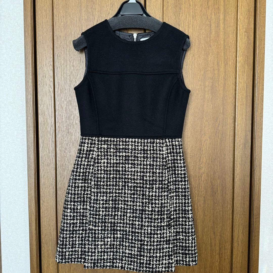 sheller シェリエウールツイードドッキングドレス