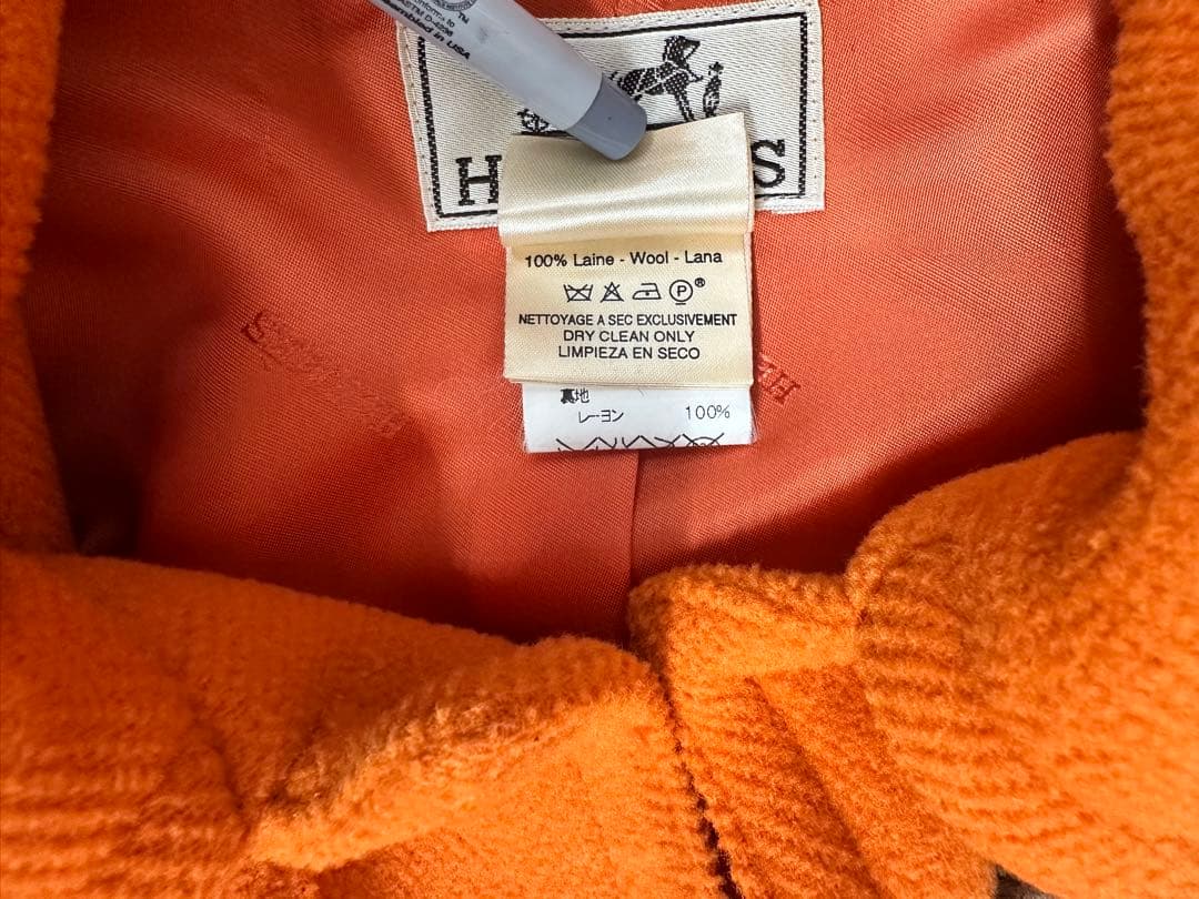 HERMES 藤原ヒロシ着用 ダッフルコート オレンジ 廃盤 レアな46 - メルカリ