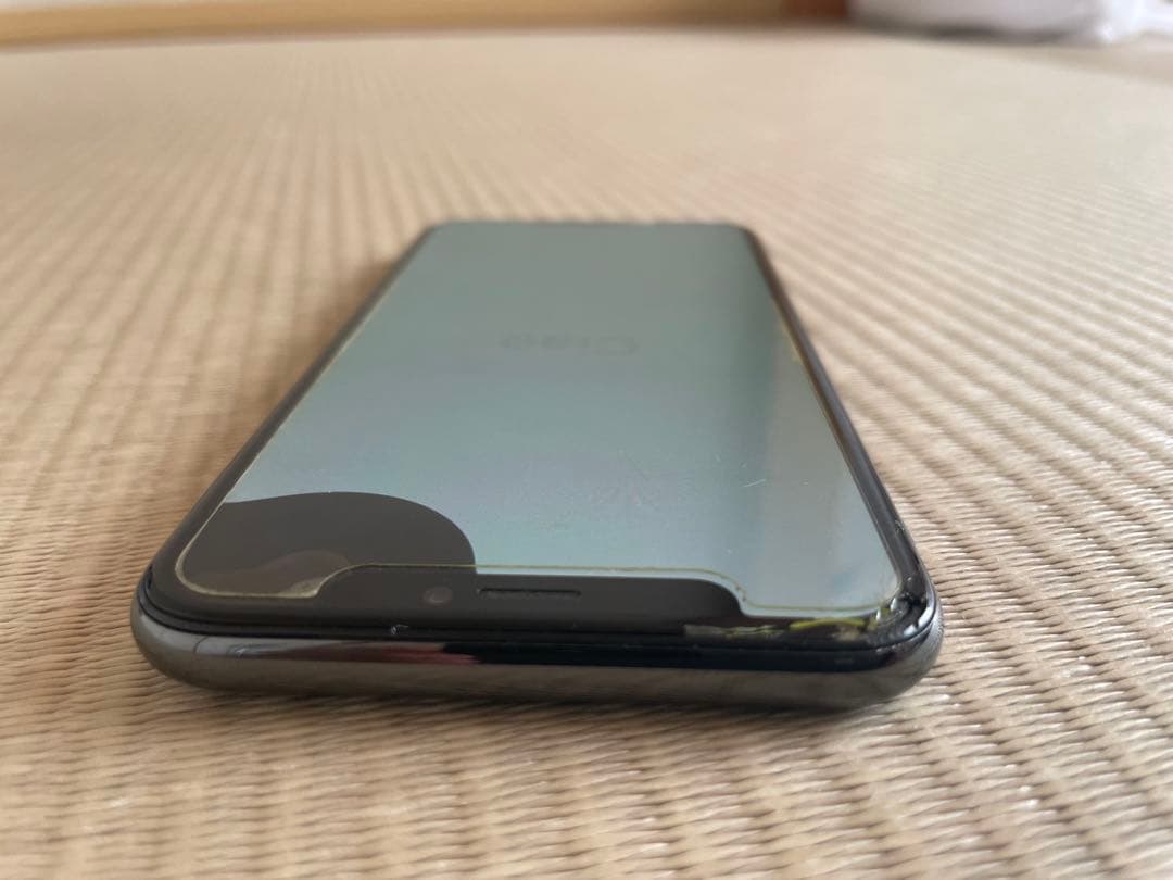 Apple iPhone X スペースグレー 本体 画面にひびあり スマートフォン本体