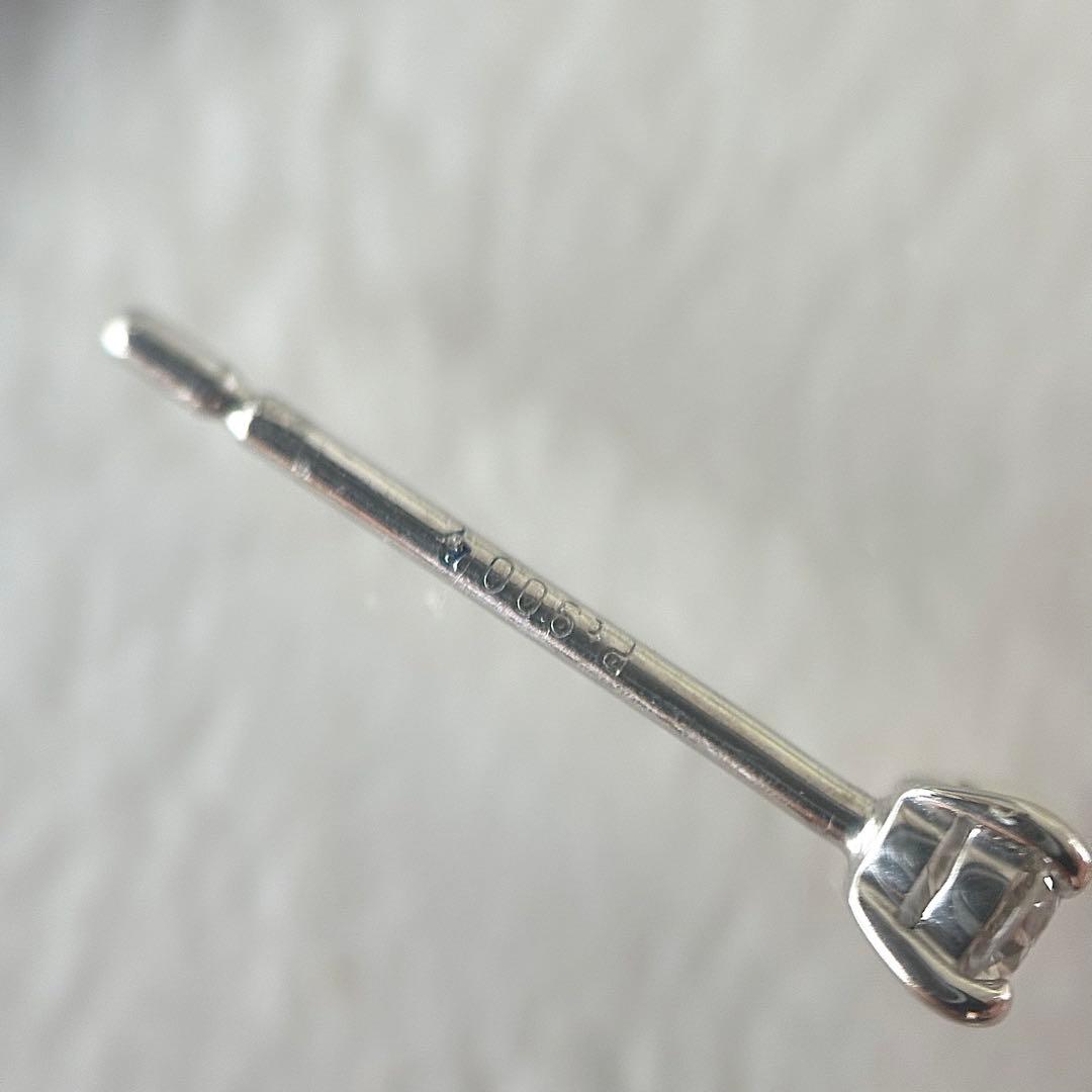 091【ポンテヴェキオ】Pt900 ダイヤモンド　0.05ct ピアス　片方