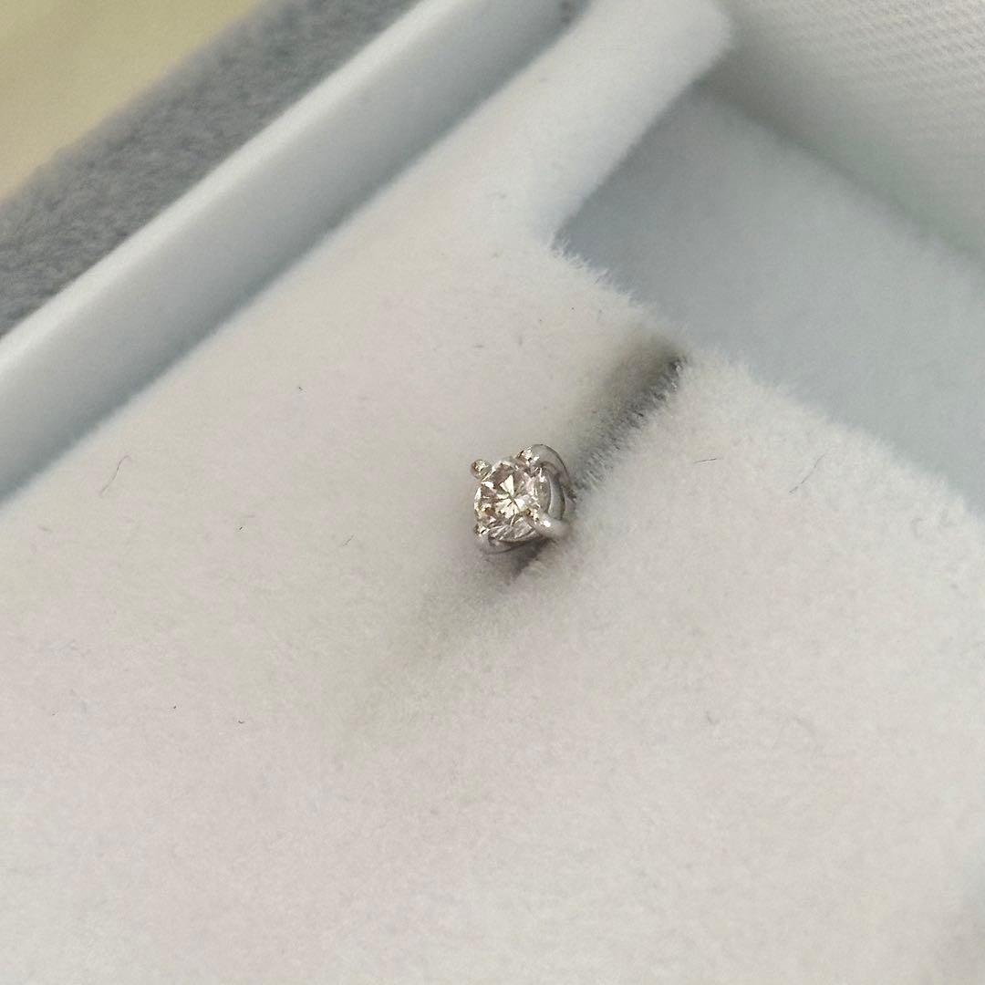 091【ポンテヴェキオ】Pt900 ダイヤモンド　0.05ct ピアス　片方