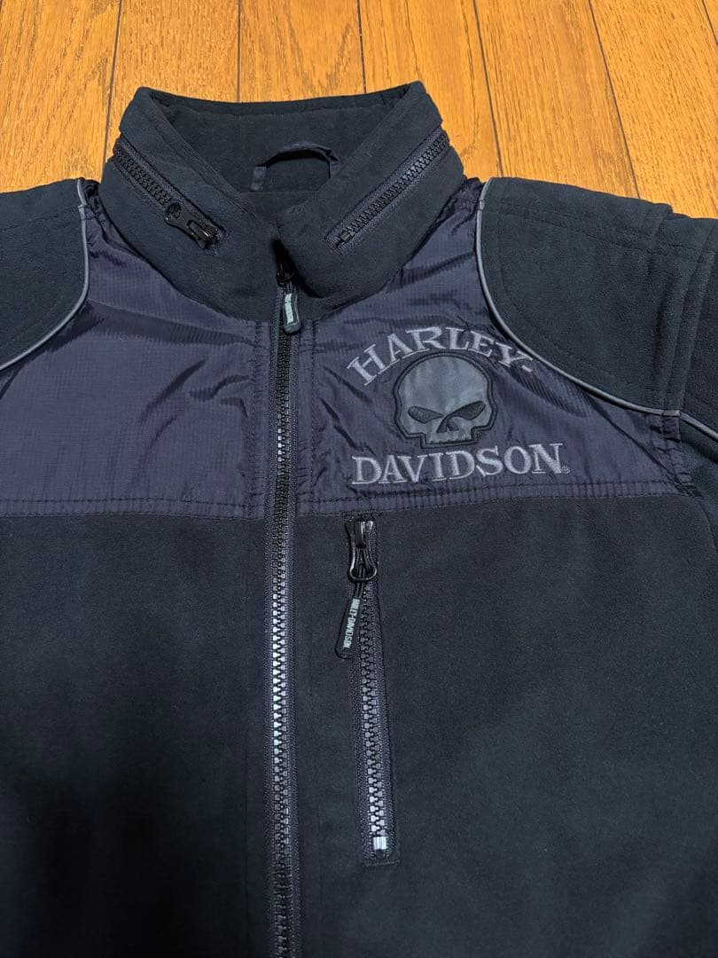 ハーレーダビットソン、スカルウインドプルーフ防風フリースジャケット