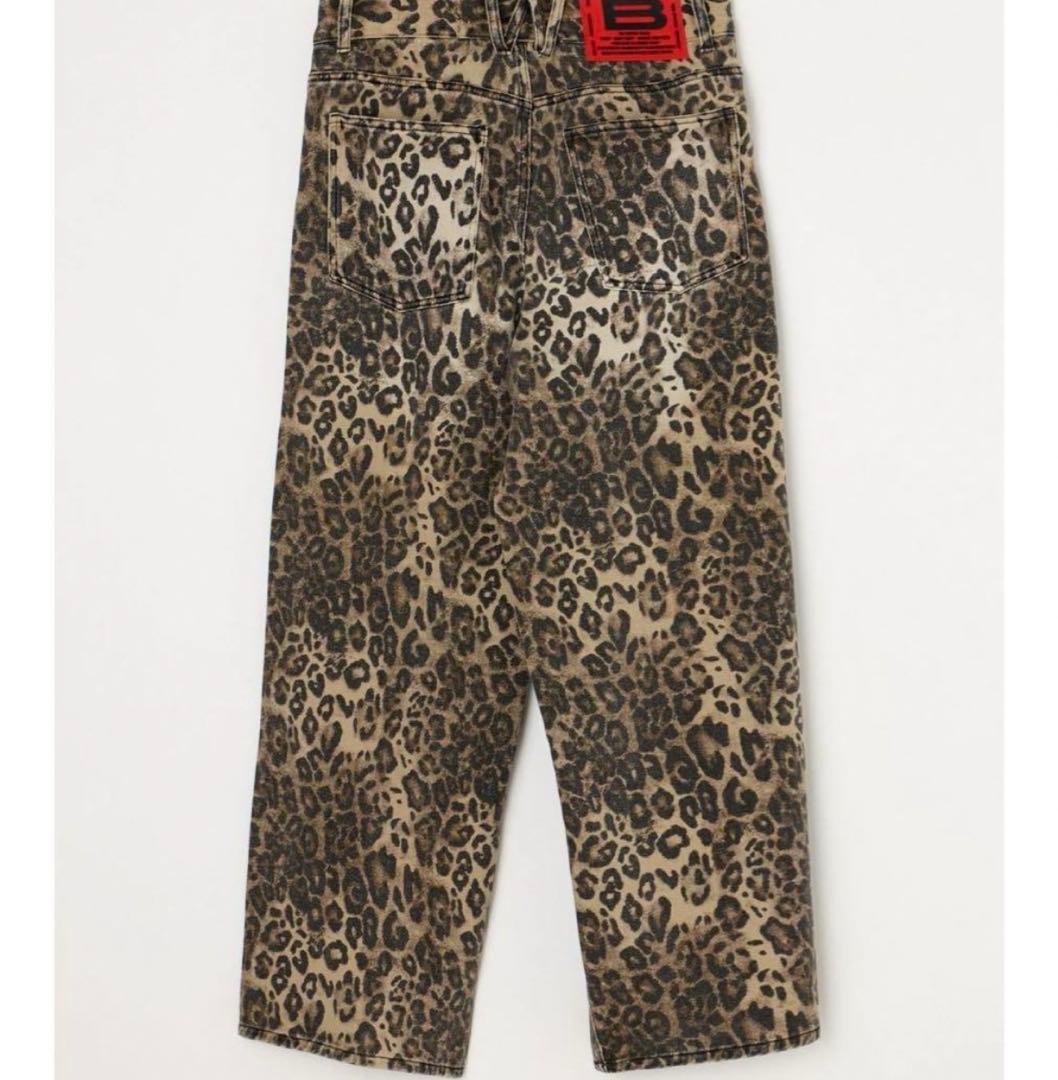 beeden LEOPARD PRINT WIDE STRAIGHT PANTS