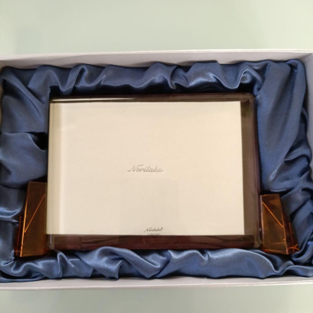 新品2点セット】ノリタケ☆美しいガラス製置時計＆写真立て☆フォト