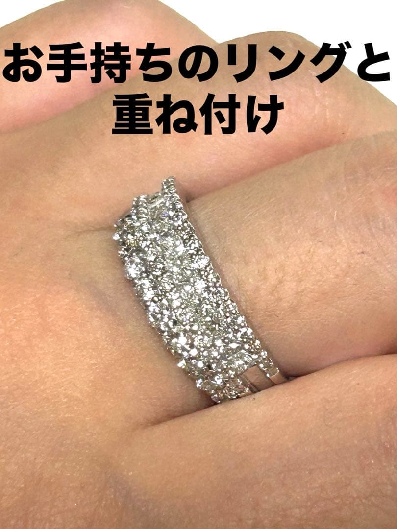 pt950 天然ダイヤモンドリング 0.70カラット真中一列プリンセスカット