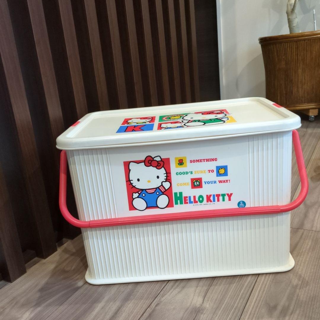 平成レトロ レア キティちゃん おもちゃ箱・衣類収納 持ち手付き