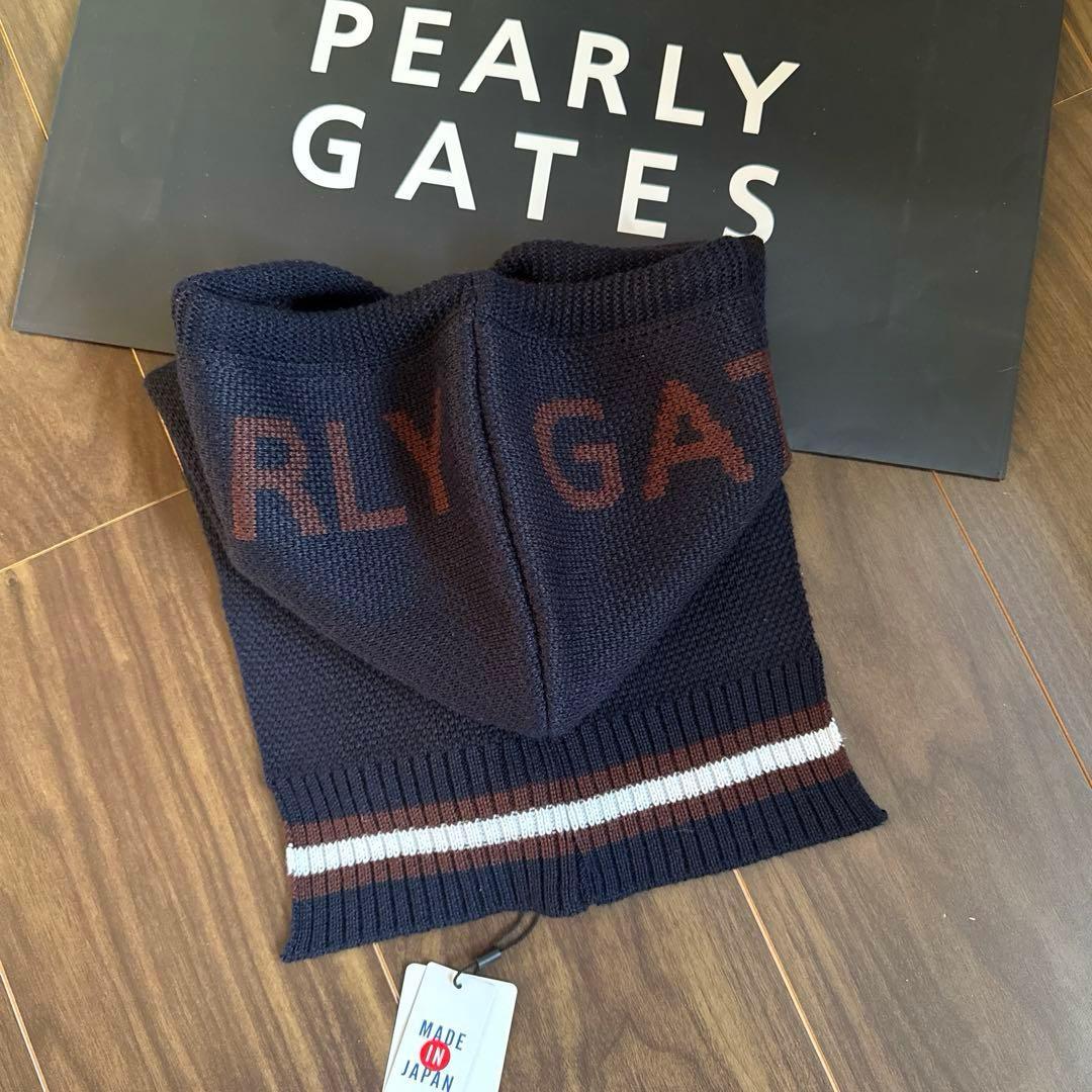 新品ᥫᩣ ̖́-PEARLY GATES フード付きニットキャップ バラクラバ帽子