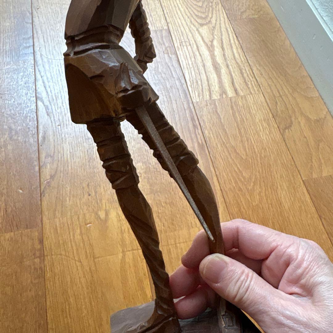 ドン・キホーテ 木彫りの置物 1973年アンティーク - メルカリ