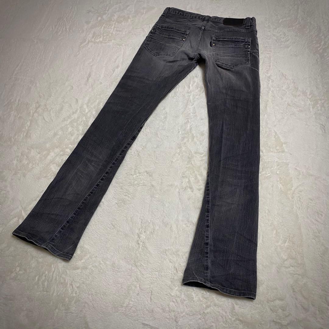 TORNADO MART トルネードマート シワ加工 フレアデニム ブラック M