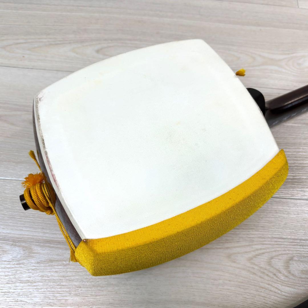 【皮破れあり】中棹　東さわり　地唄 民謡 トチ目　丸内胴　ケース付