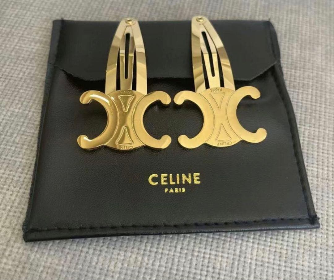CELINE スナップ ヘアクリップ 2つセット - ヘアアクセサリー人気
