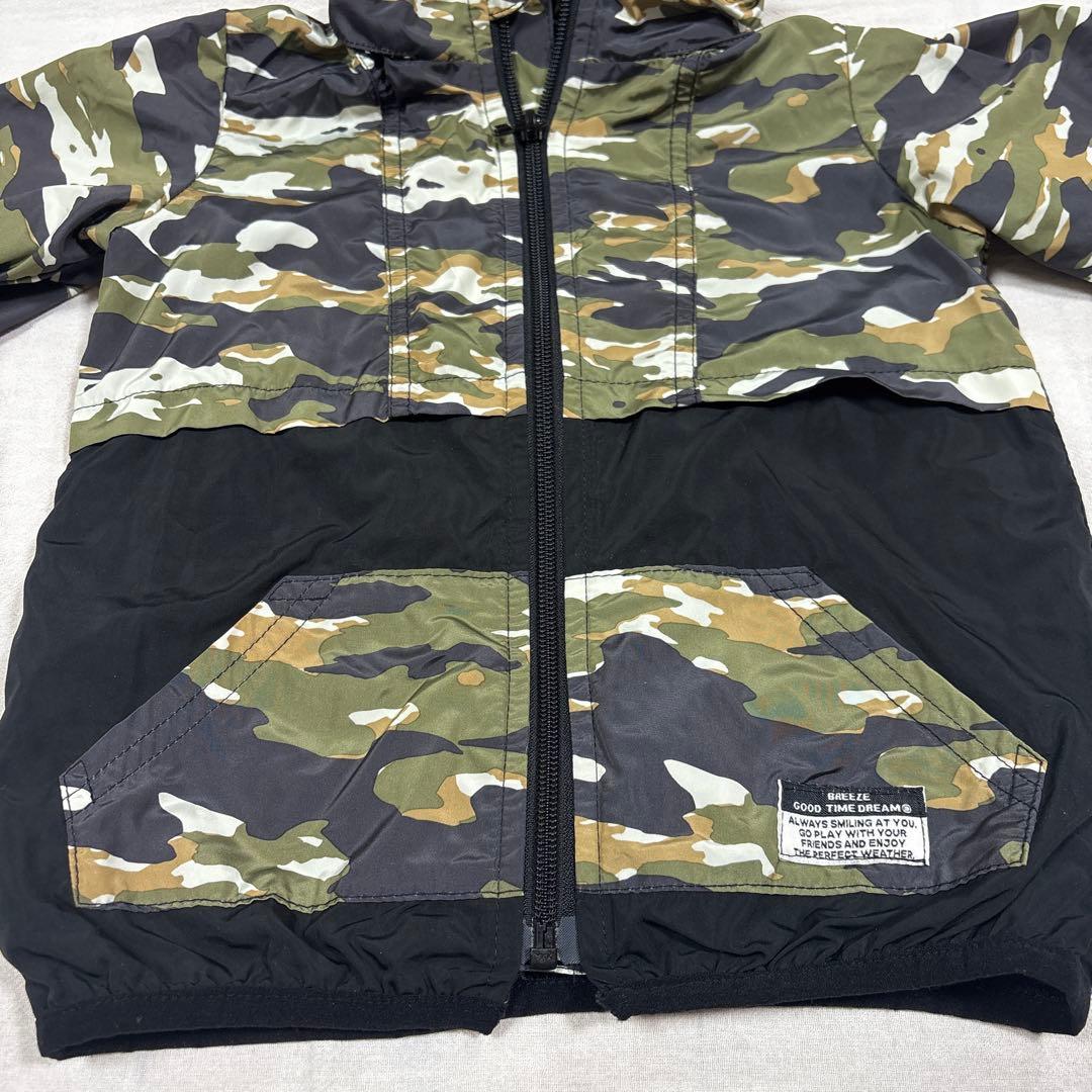 美品】BREEZE 迷彩柄 カモフラ フード付きジャケット パーカー 100