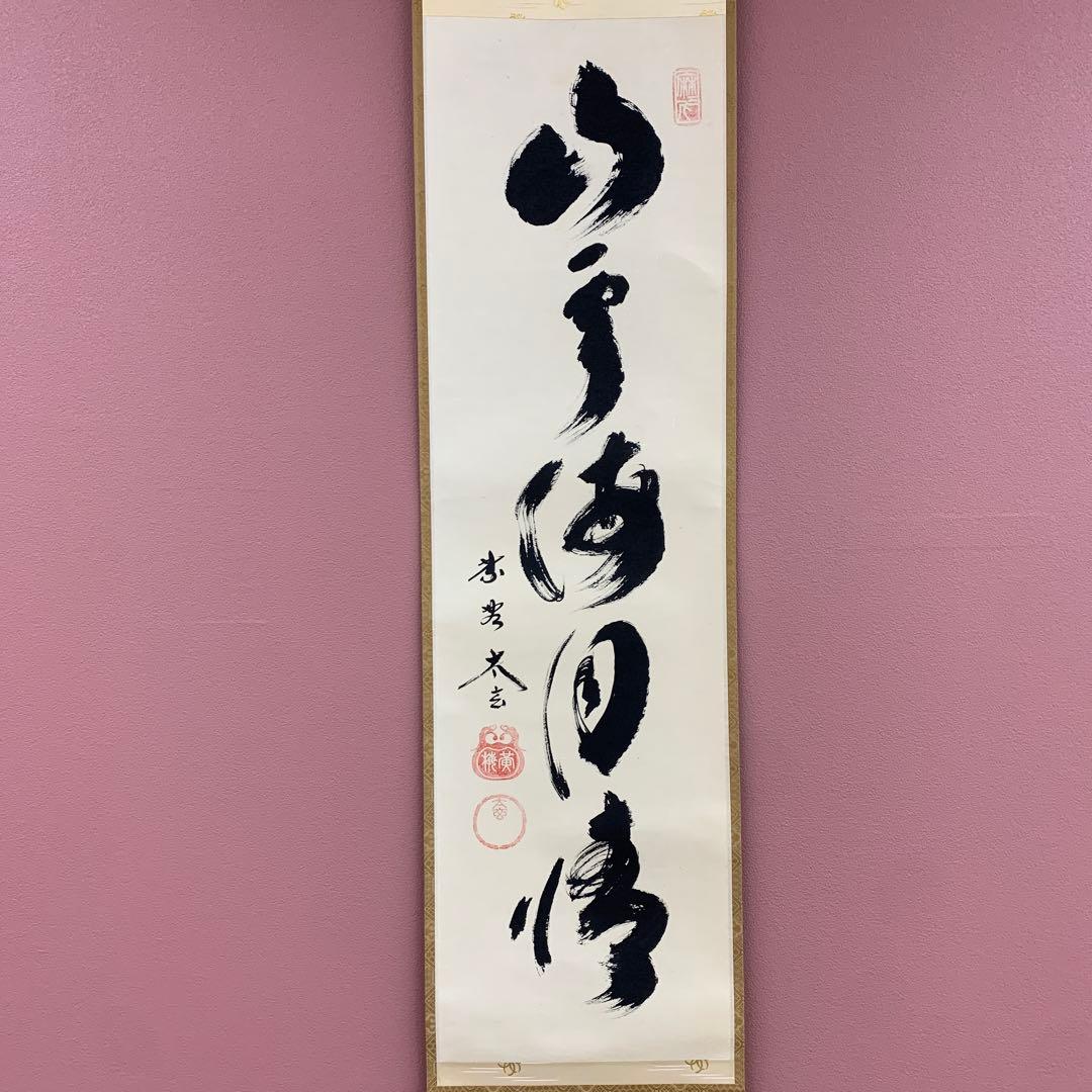 美品 掛け軸 黄梅院 小林太玄作「山雲海月情」共箱 縁起物 禅語美品