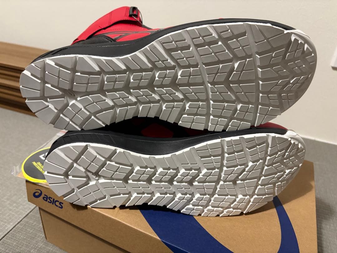 27.5cm ASICS BOAシステム安全靴 レッド ブラック