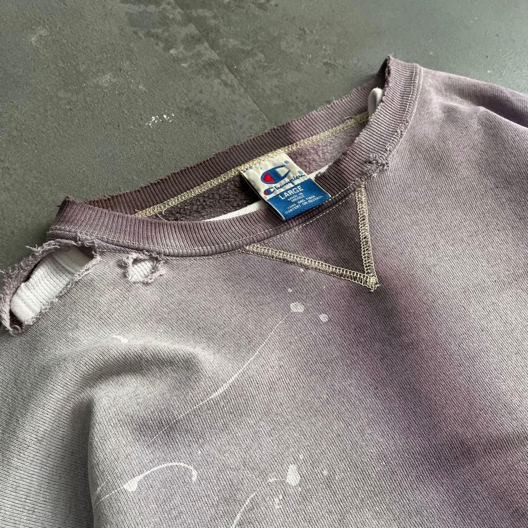 90's☆Champion☆超鬼フェード☆ペンキ☆ダメージボロスウェット