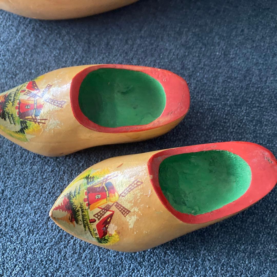 オランダ 大きな木靴1点と小さな木靴2点 インテリア - メルカリ