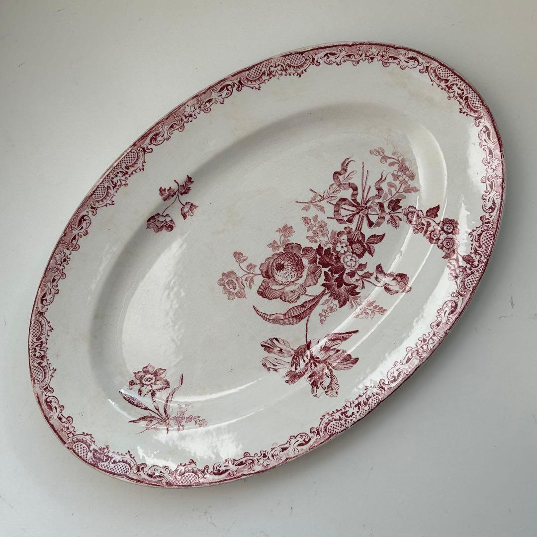 フランスアンティーク サルグミンヌ フォンタンジュ オーバルプレート