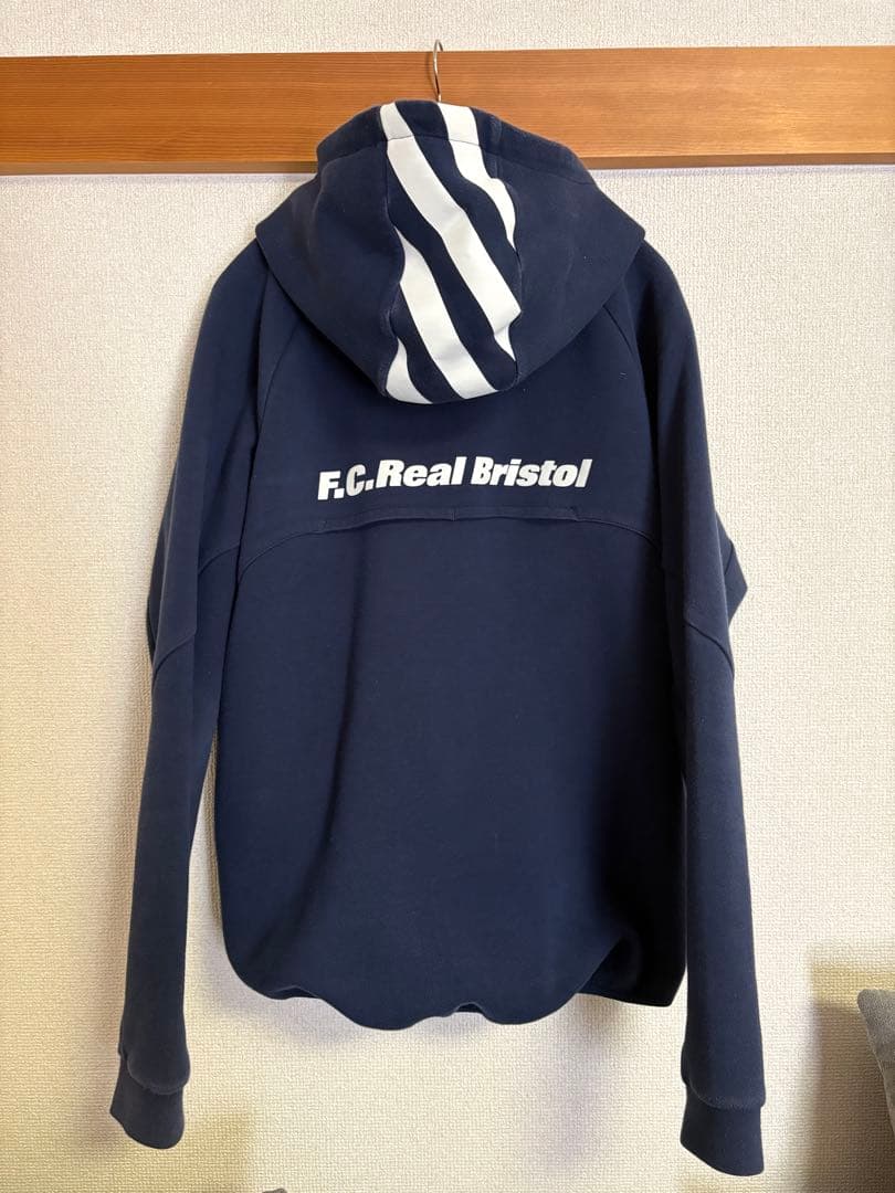 【上下セット】F.C.Real Bristol フード付きジャージ M ネイビー