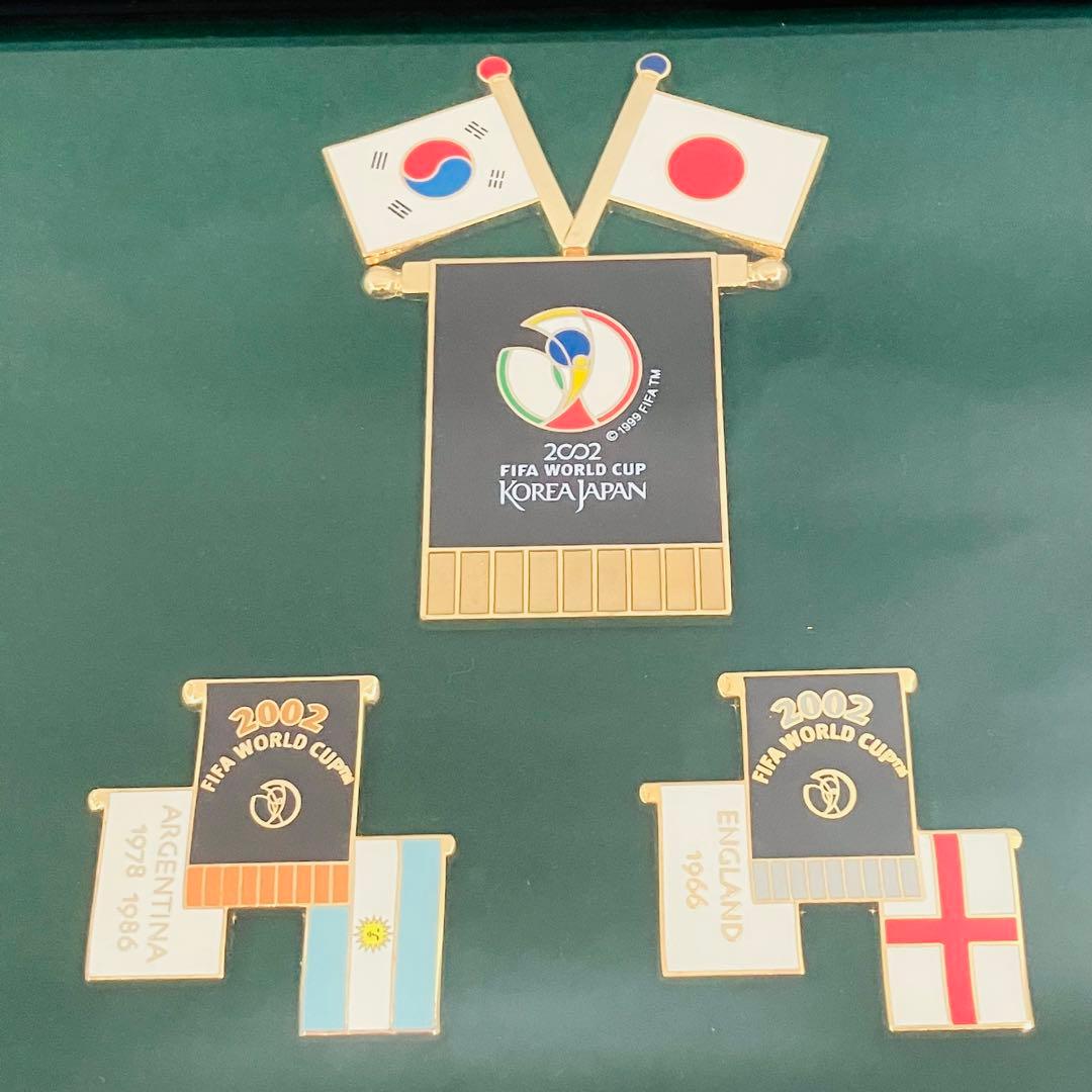 サッカー 日韓ワールドカップ ピンバッジ ピンズフレームセット 額付き