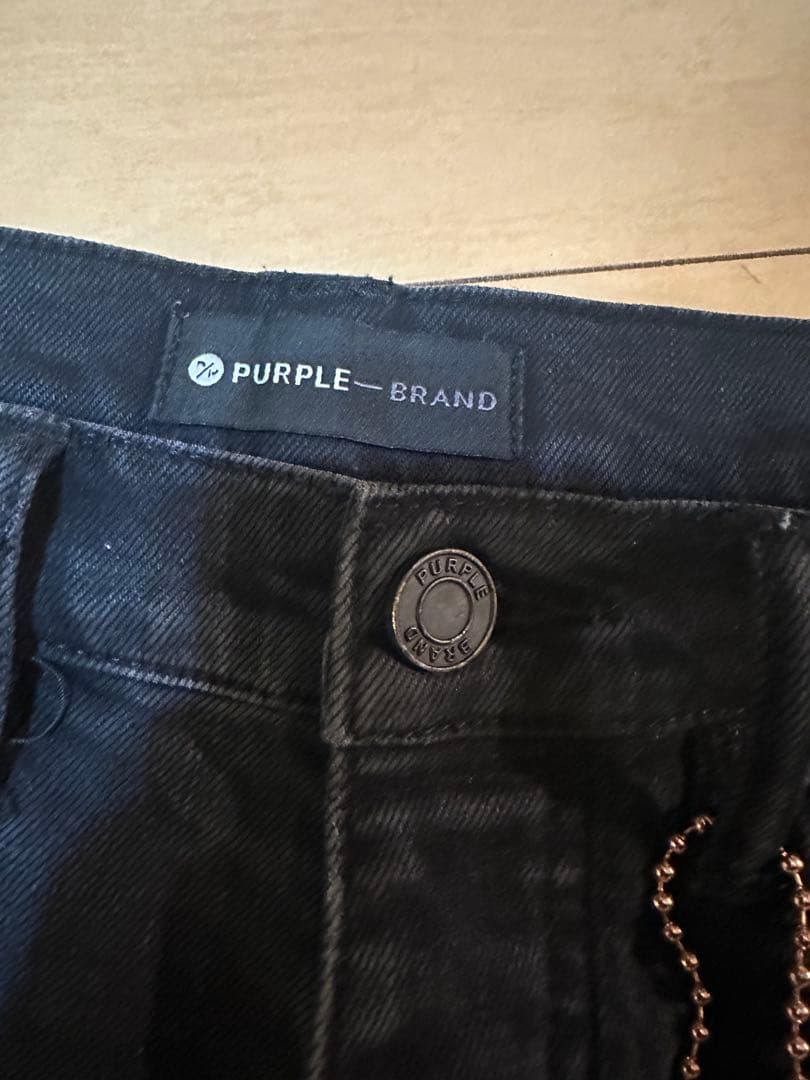 PURPLE BRAND 29 スキニーデニム ダメージ加工 ブラック