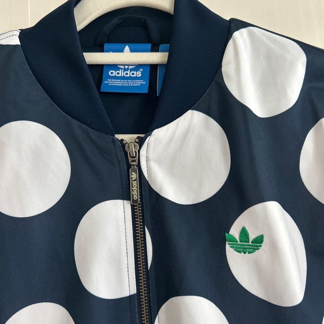 スタンスミスLサイズadidas ドット柄 トラックジャケット ネイビー
