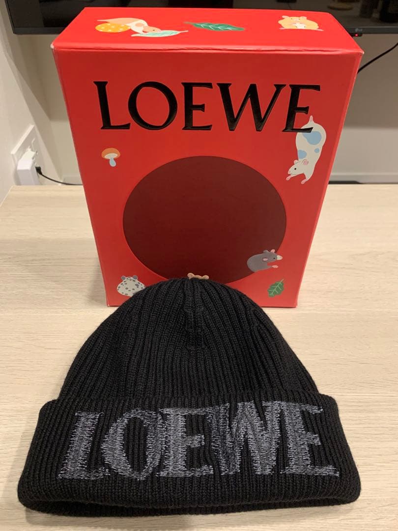【新品同様】LOEWE ブラック ニット帽 楽天市場】ロエベ/LOEWE 帽子 メンズ BEANIE ニットキャップ BLACK