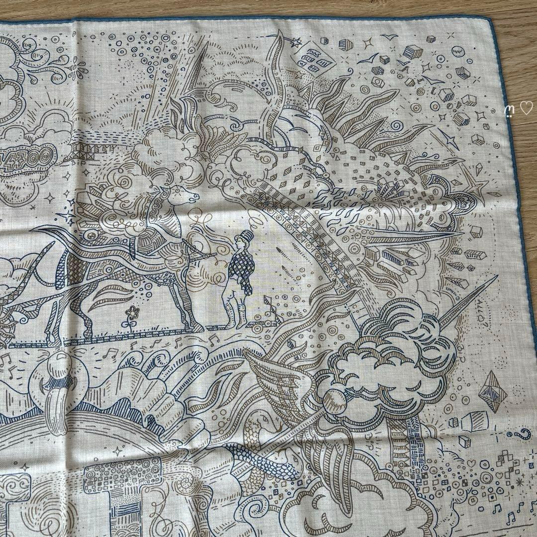 HERMESエルメス カレH100 プリーズホールドザライン カシシル スカーフ