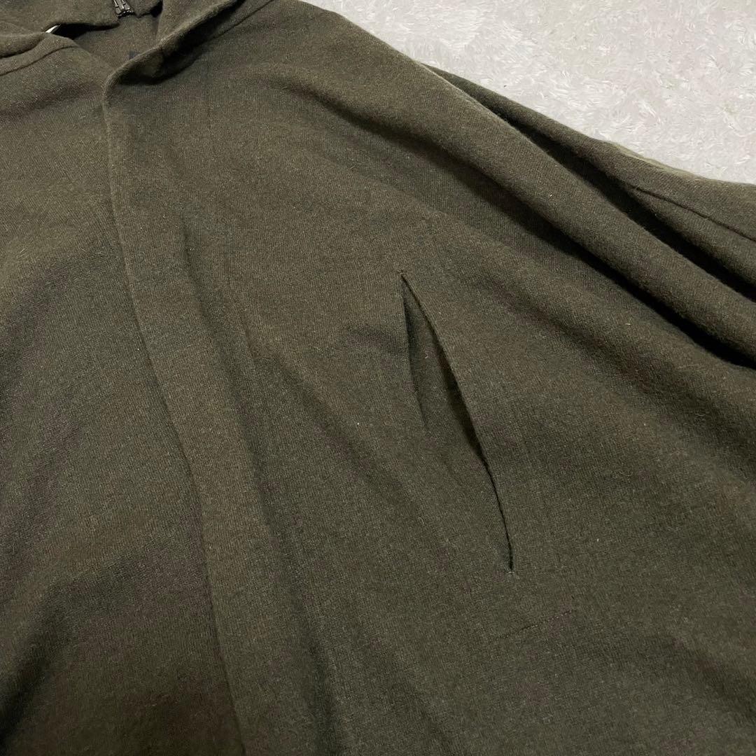 美品】Y's 21AW アシンメトリーラップコート グレー ポンチョ Fサイズ