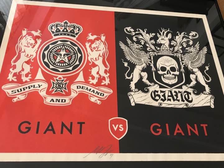 レア！Shepard Fairey(OBEY)xMike Giant サイン入り レア！Shepard Fairey(OBEY)xMike Giant サイン入り レア！Shepard