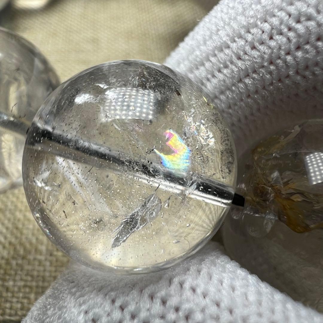 【72201】虹入り ハーキマーダイヤモンド 16.5mm ブレスレット