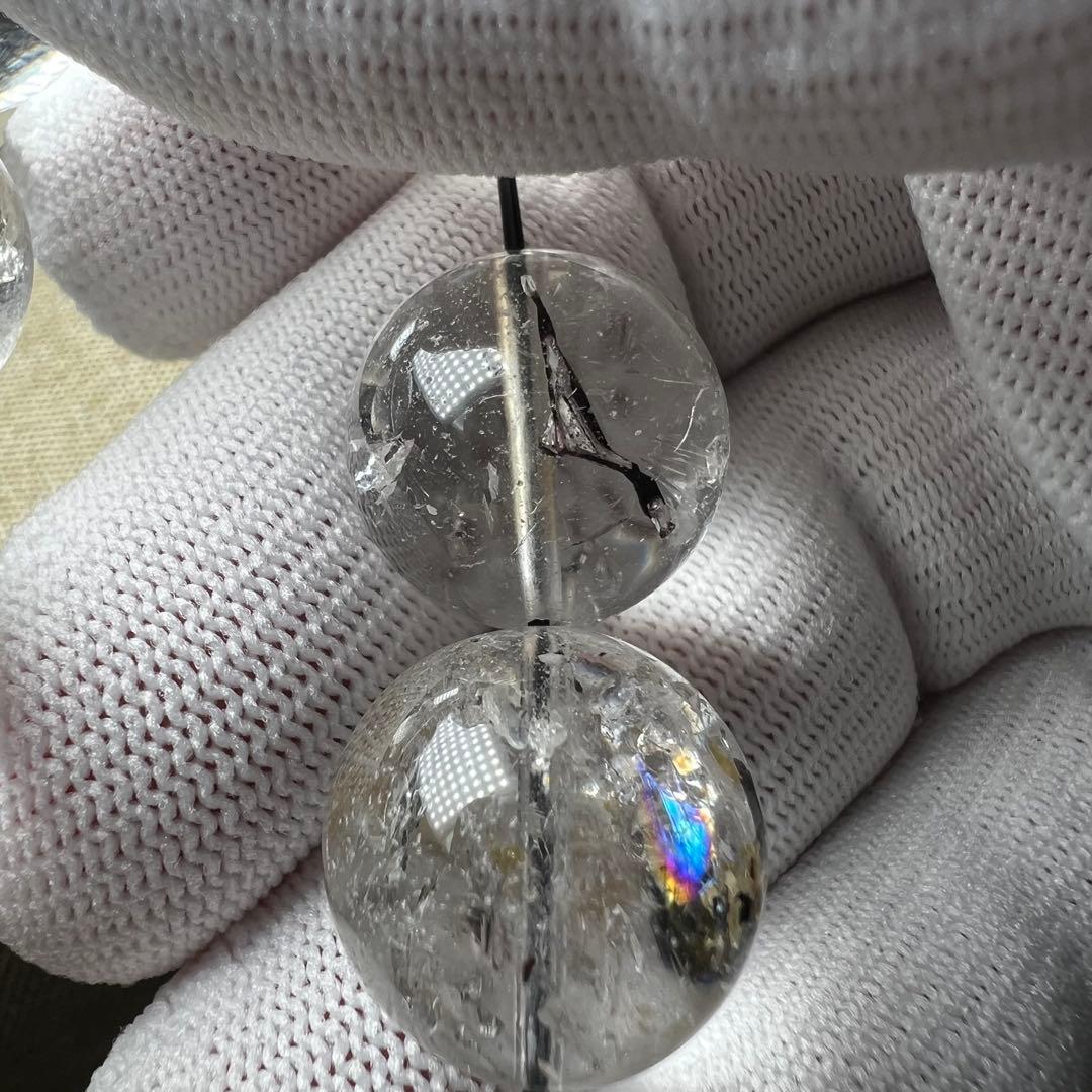 【72201】虹入り ハーキマーダイヤモンド 16.5mm ブレスレット