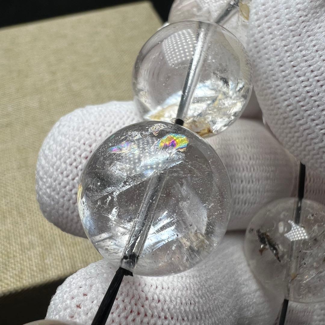 【72201】虹入り ハーキマーダイヤモンド 16.5mm ブレスレット