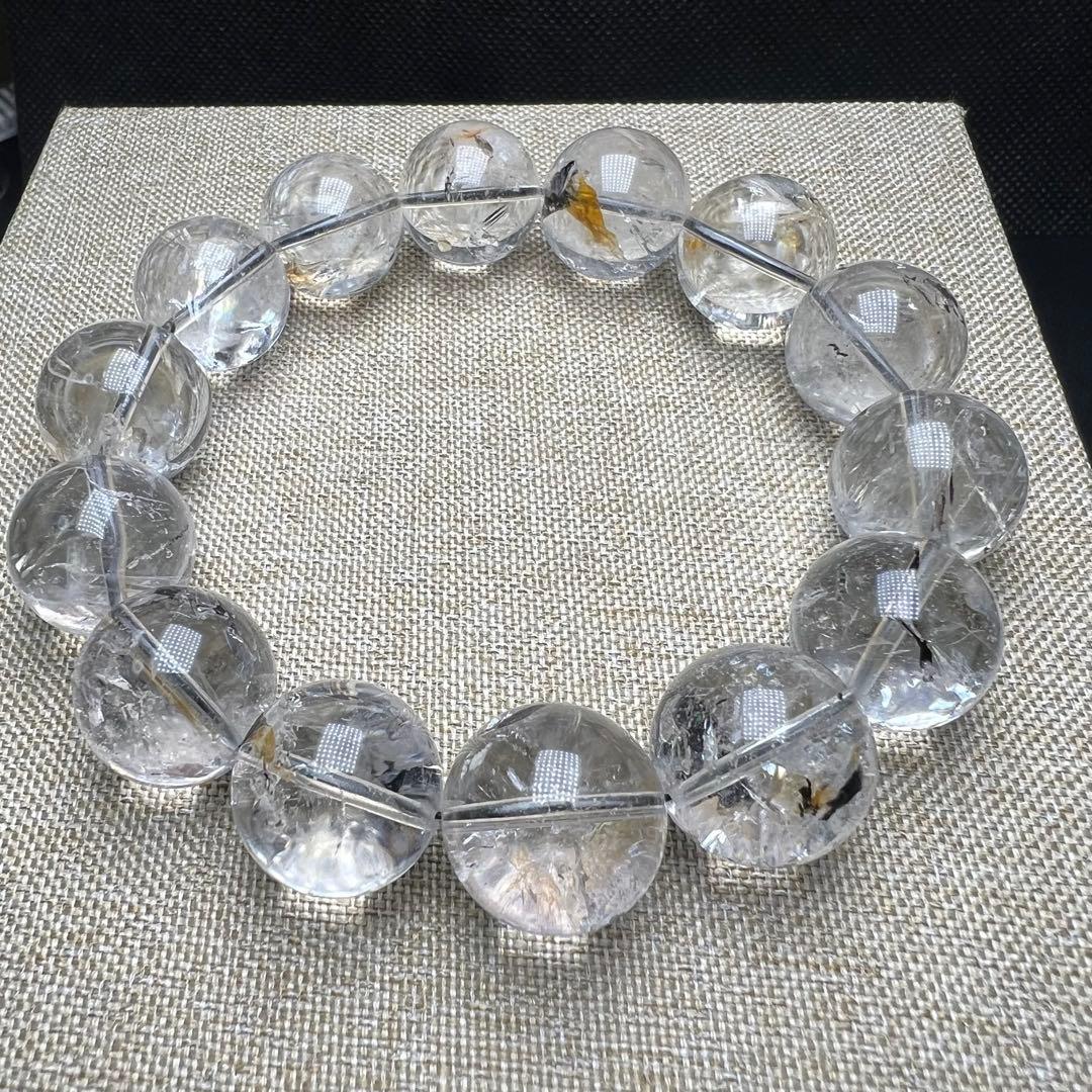 【72201】虹入り ハーキマーダイヤモンド 16.5mm ブレスレット