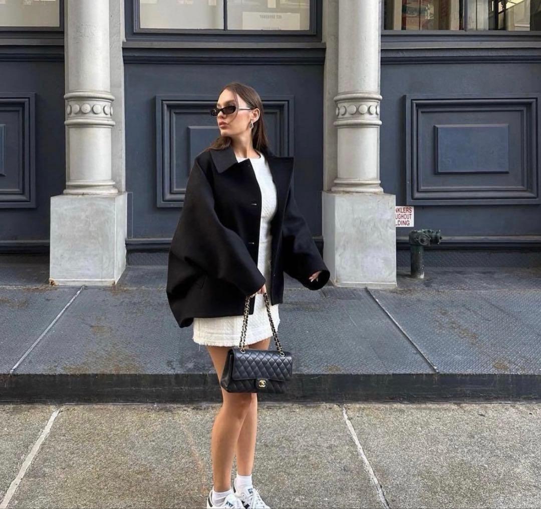 2023aw ZARA MANTECO ザラ マンテコ オーバーサイズコート黒