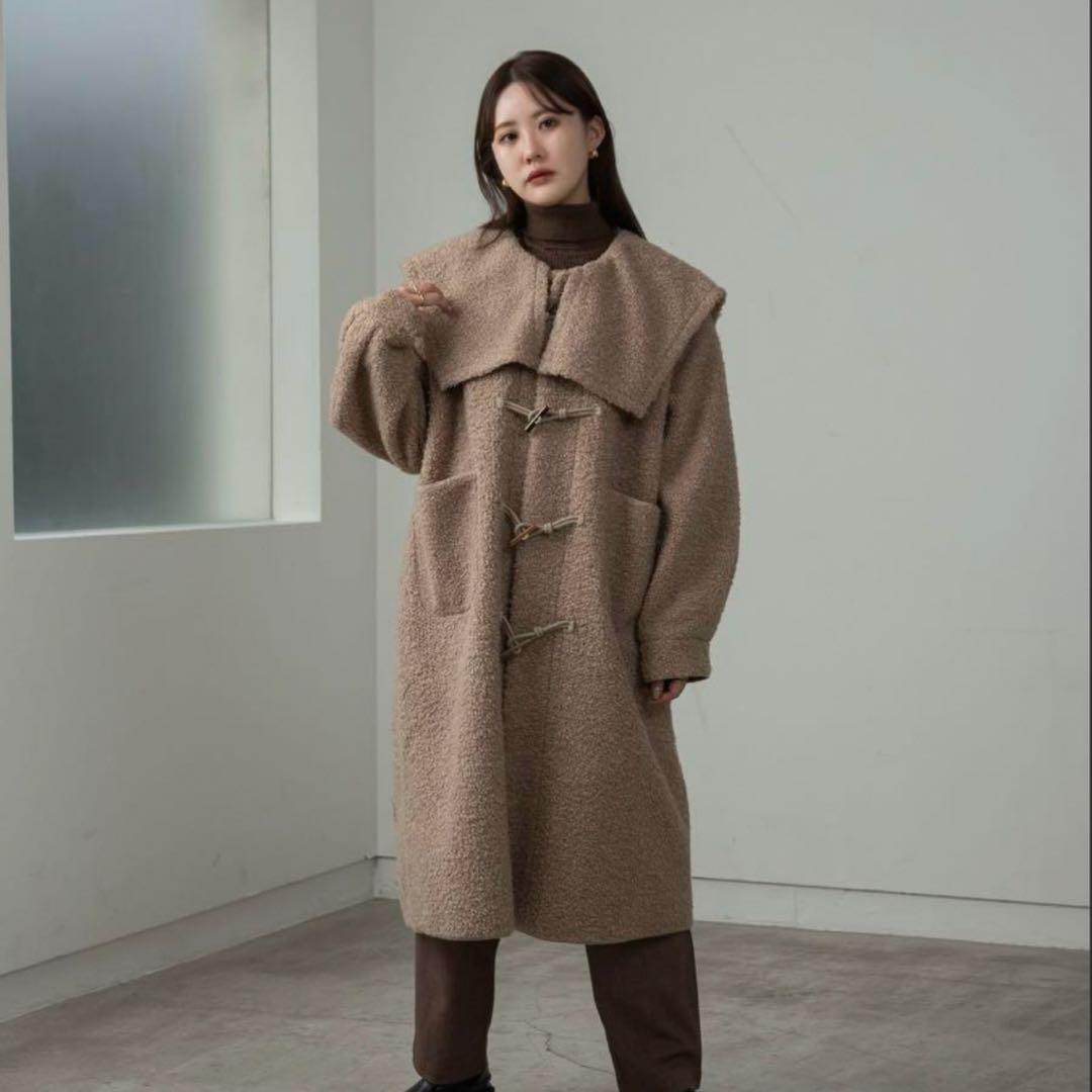 amiur big collar boa duffle coat - メルカリ
