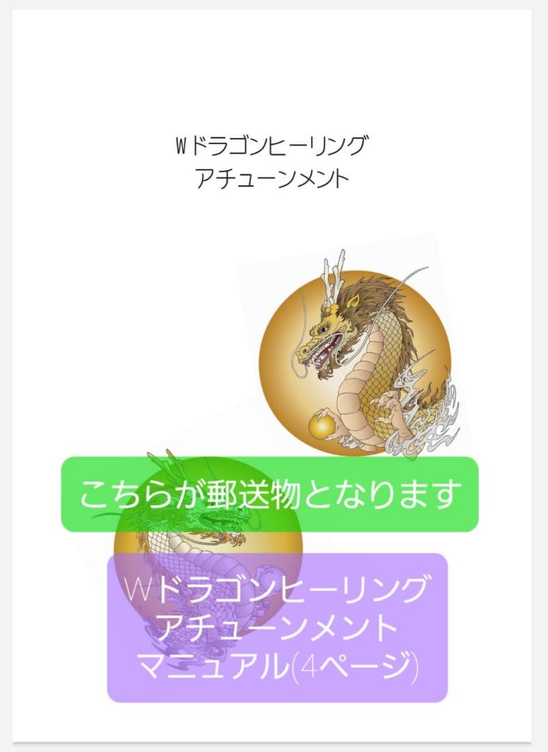 創始者直伝! Wドラゴンヒーリング アチューンメント 創始者直伝! W