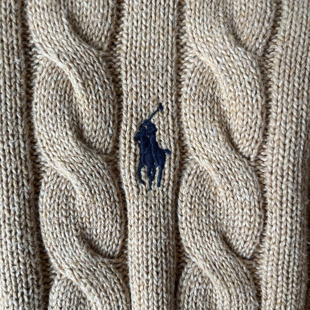 美品】ポロラルフローレン ハーフジップ ケーブルニット ポニー刺繍23