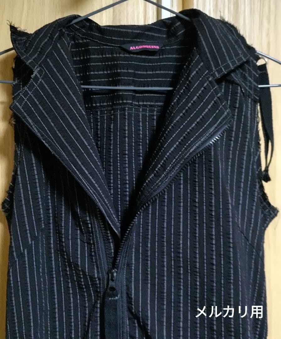 ALGONQUINS フード付き ジャケットワンピース 黒 × グレー