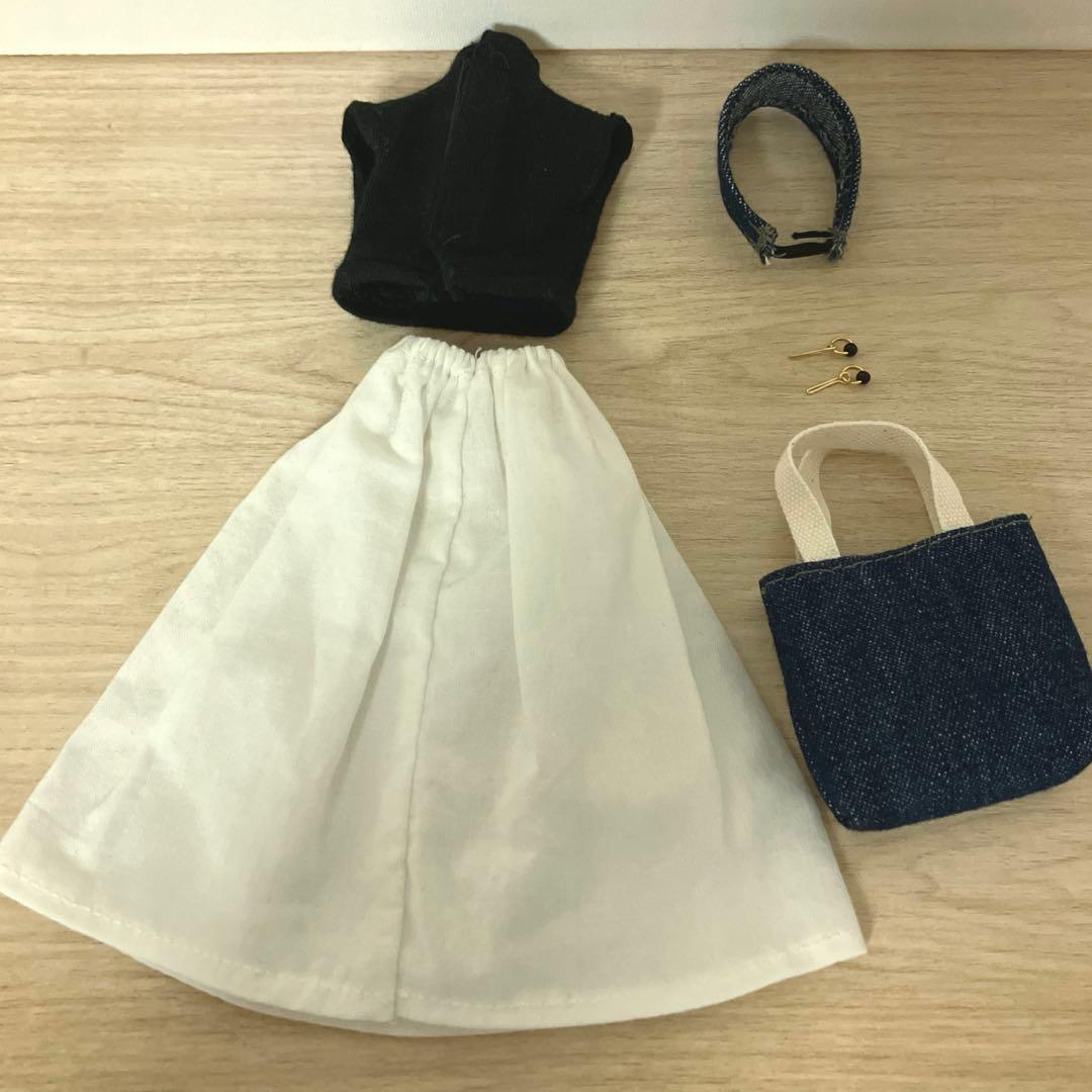 ハンドメイド服304 ドール服セット リカちゃん服サイズ バッグ 小物