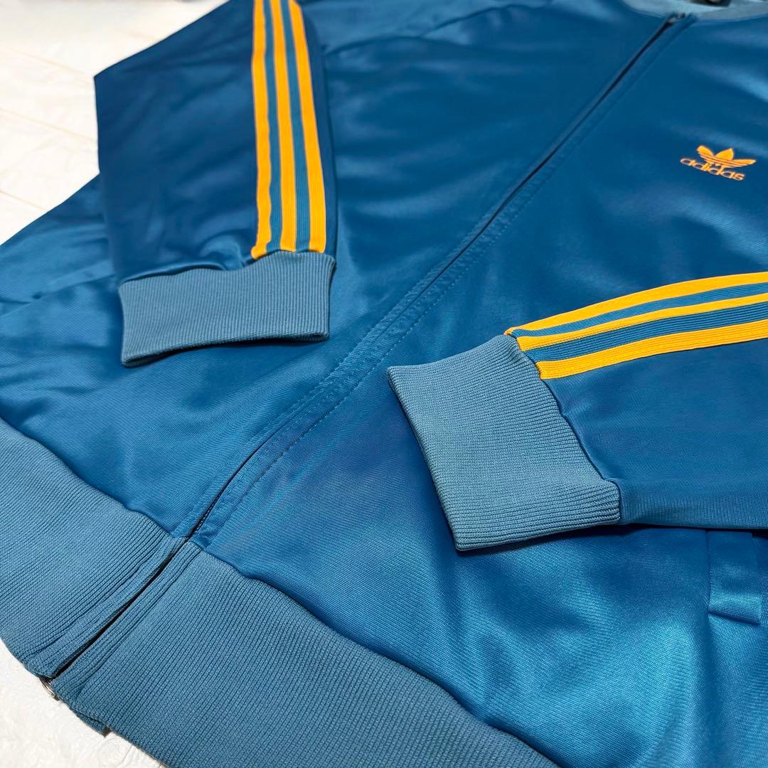 ◇西ドイツ時代／USA製◇80s アディダス ATPジャージ ターコイズブルー