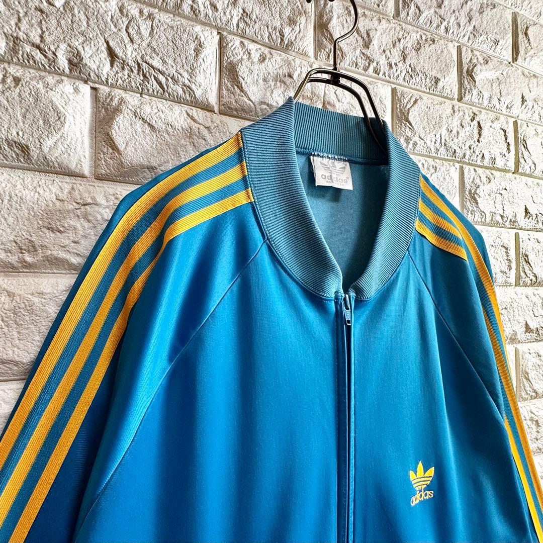 ◇西ドイツ時代／USA製◇80s アディダス ATPジャージ ターコイズブルー