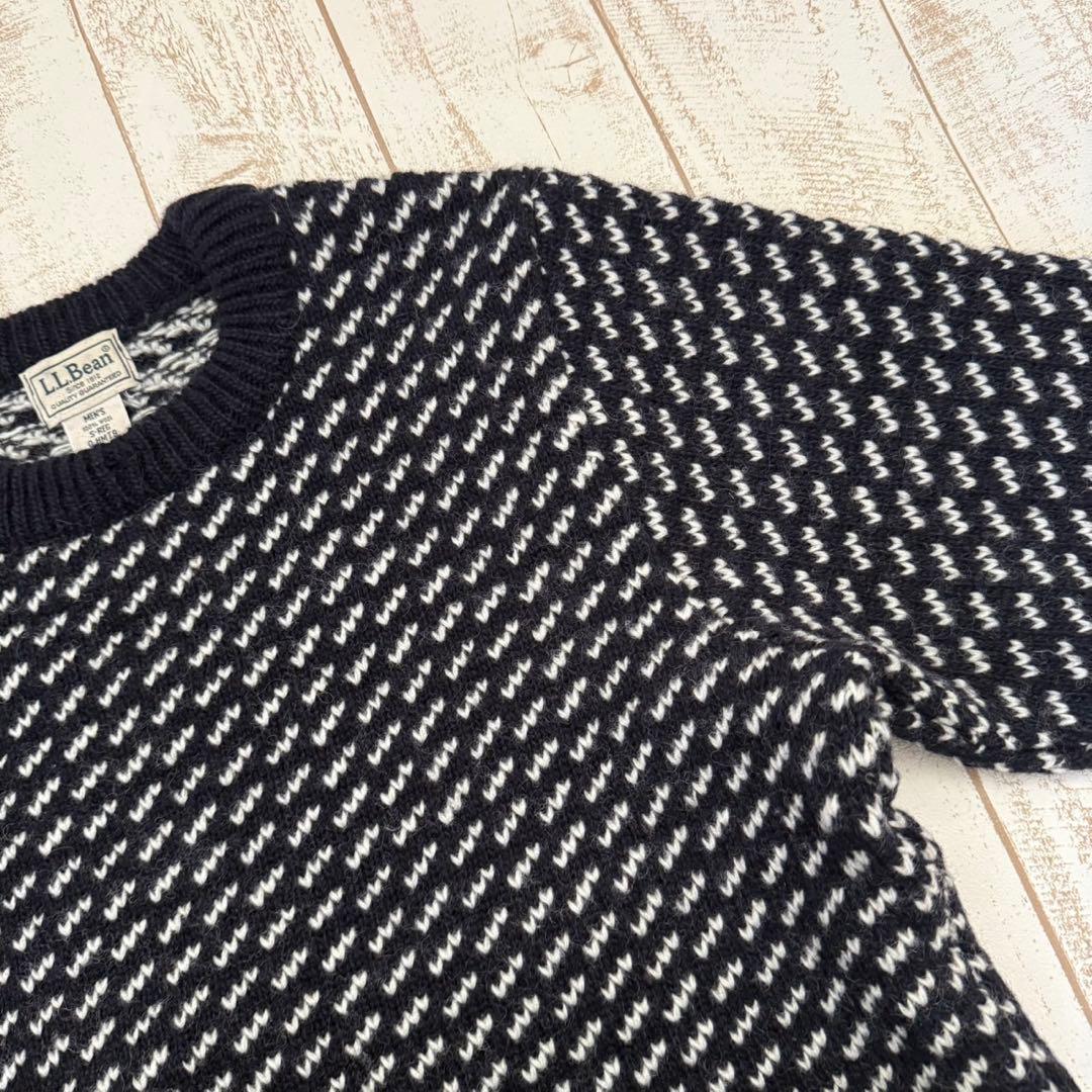 ノルウェー製【L.L.Bean 】ローゲージクルーネックセーター　バーズアイ