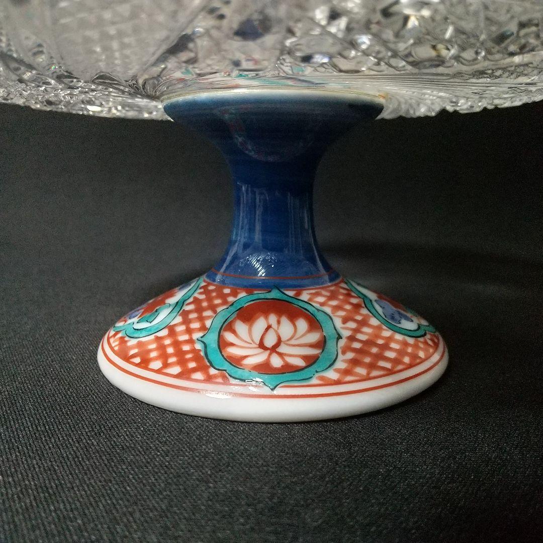 未使用品 18㎝ 三洋陶器 龍峰窯 つみき 高台皿 足付き皿 コンポート