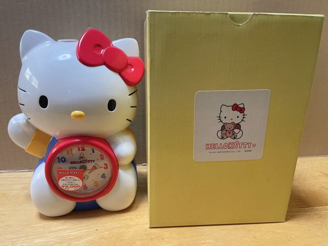 ハローキティ　目覚まし時計　動作確認済み Qoo10] ハローキティ目覚まし時計水平ベッドサイド