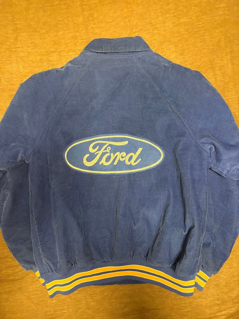 90s FORD コーデュロイスタジャン 古着 80s USA製 「FORD」 車 企業 パデッド スタンドカラー