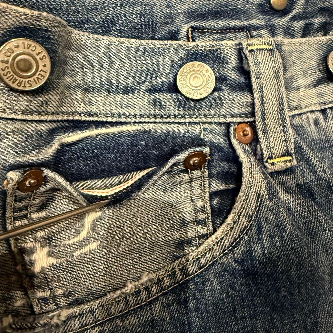 フルリペア LEVI'S 501XX LVC1933 W32鬼ヒゲ ハチノス Levi's vintage