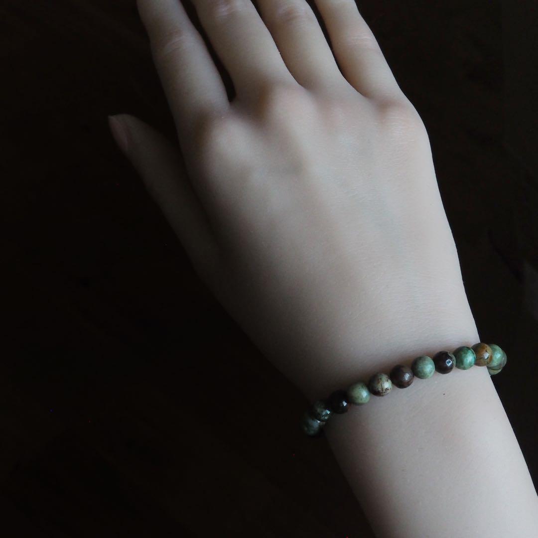 【抹茶】《2点限定》希少チェリーブロッサムアゲートのスクエアゴムブレス