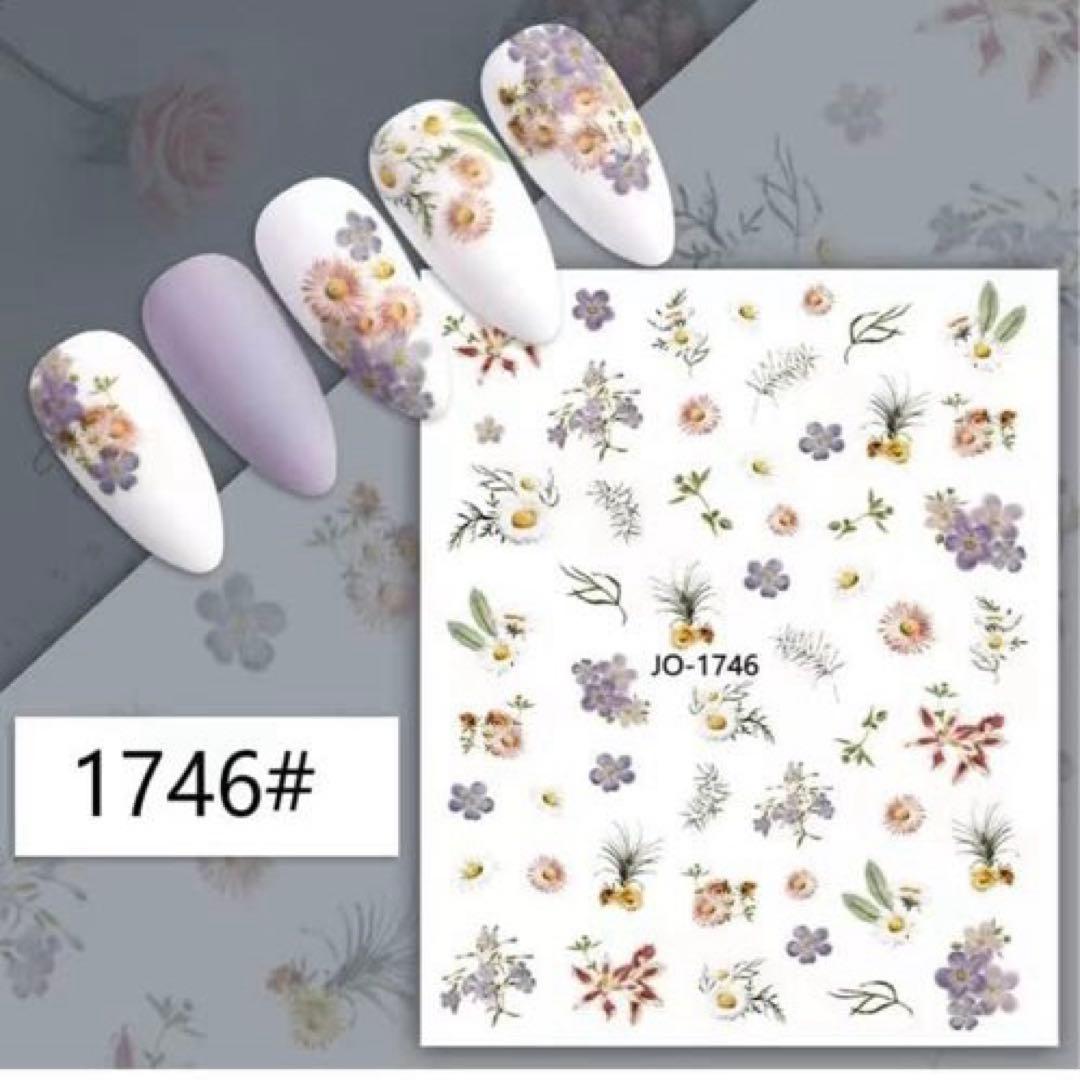 6枚 ネイルシール 綺麗 3D 花草 春夏 DIY ネイルシールセット