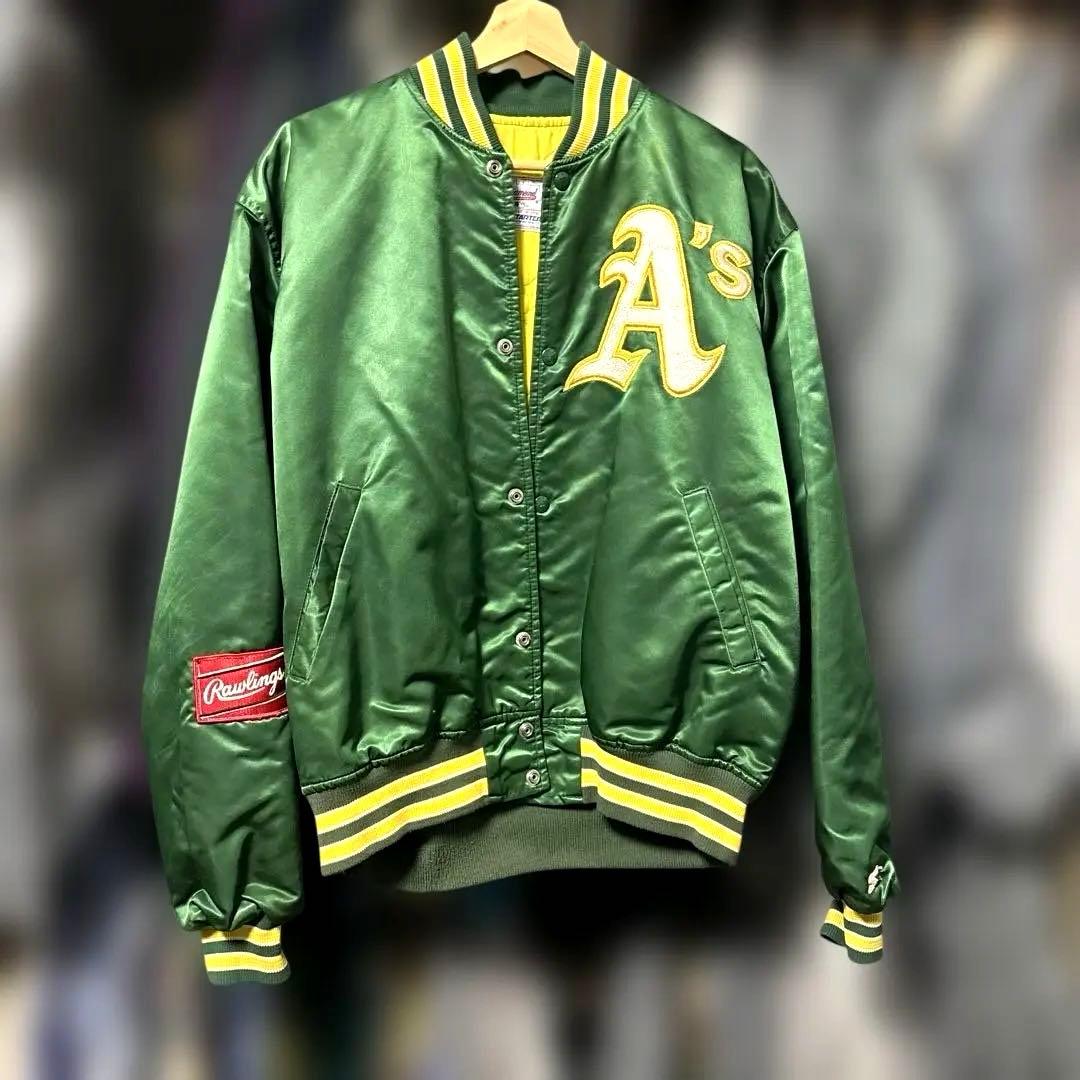 80s 90s starter アスレチックス スタジャン - メルカリ