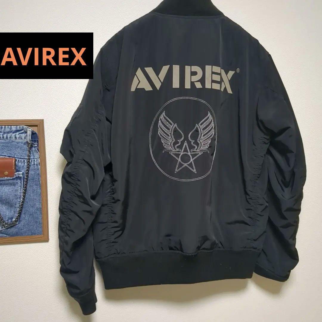 AVIREX MA-1 フライトジャケット ブラック 中オレンジ AVIREX（アヴィレックス） アビレックス ジャケット メンズ トップガン